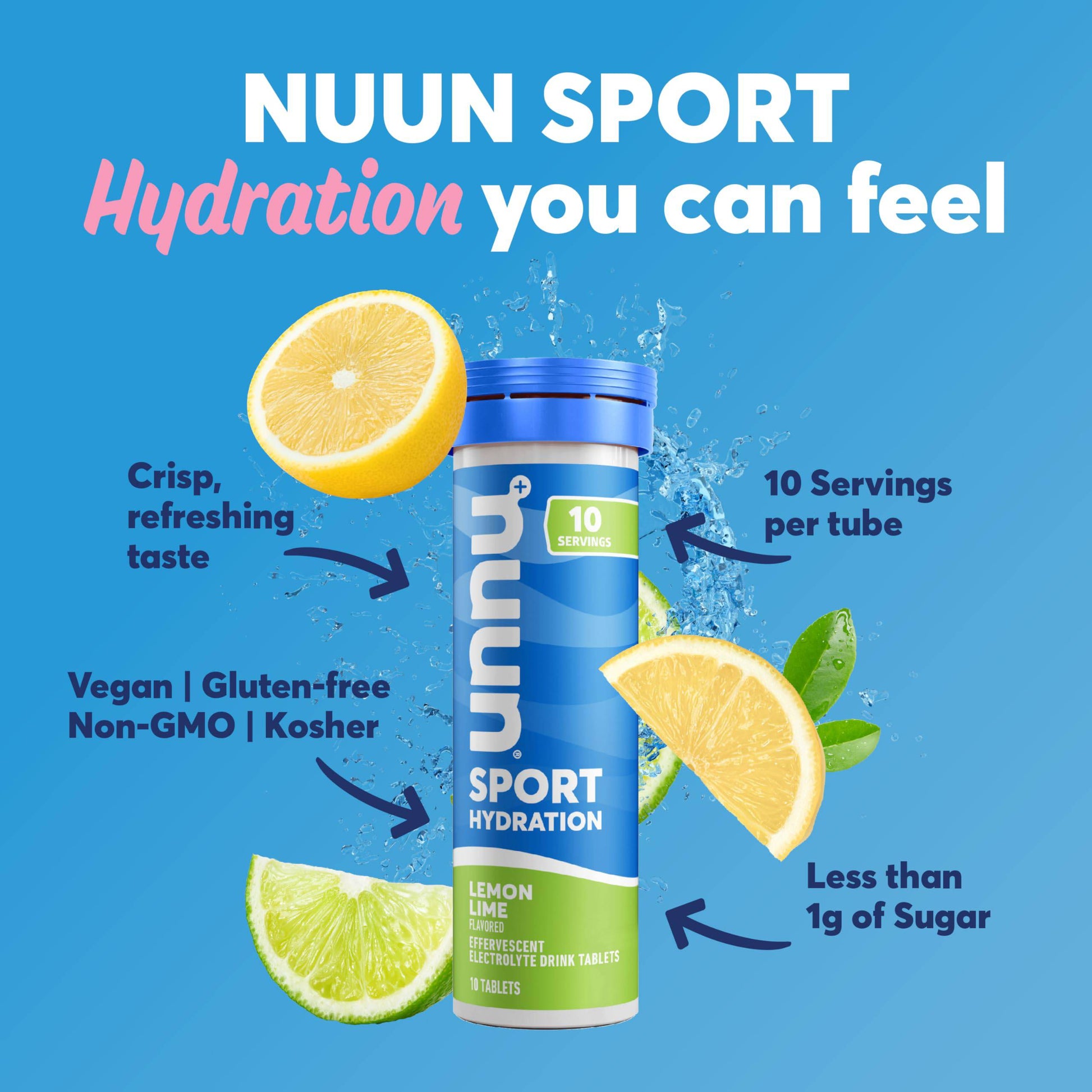 Nuun Sport Electrolyte Tablets for Proactive Hydration, Variety Pack, 6 Pack (60 Servings),