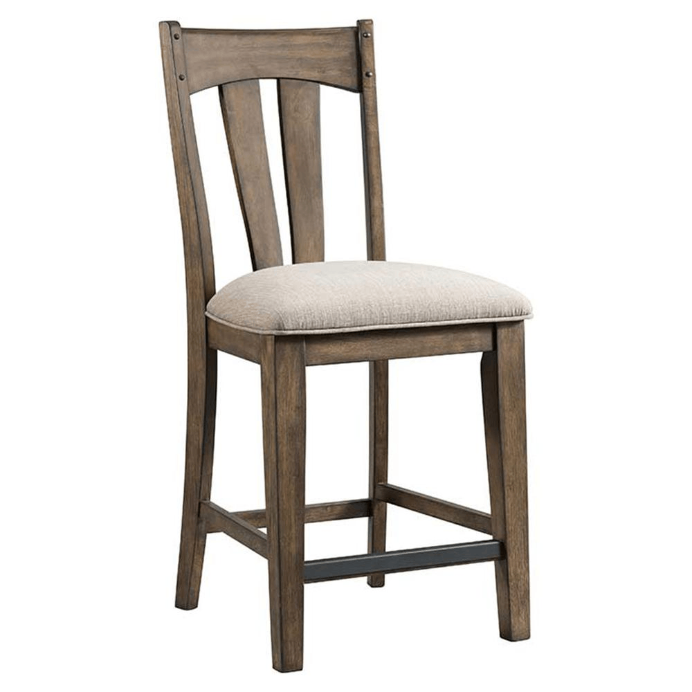 Bar stool, Splat Back w/Cushion Seat in Gun Powder Gray 