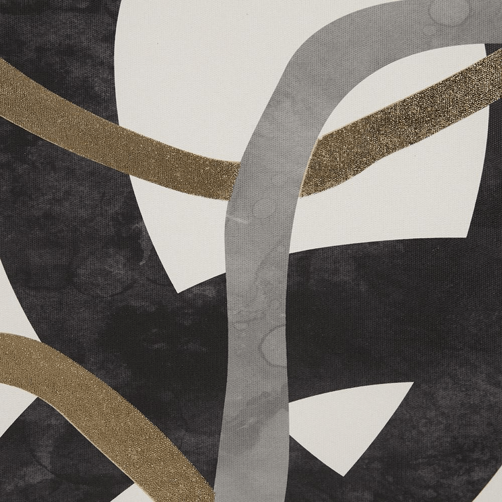 Gold Foil Abstract 2-piece Framed Canvas Wall Art Set 