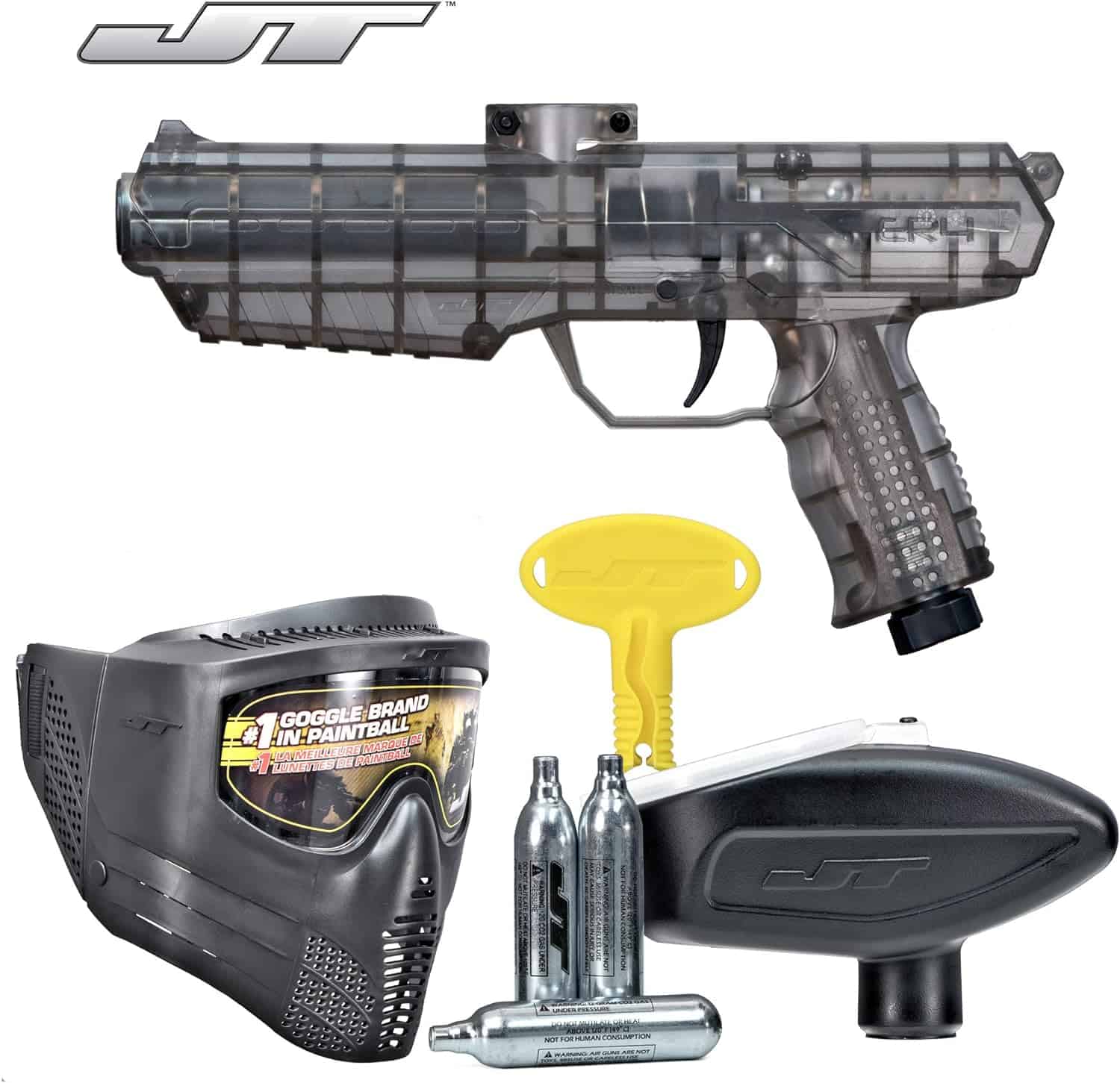 JT ER4 RTP .68Cal Paintball Marker Kit Includes Goggle, 15g CO2 Jetts, Small Loader, Smoke 