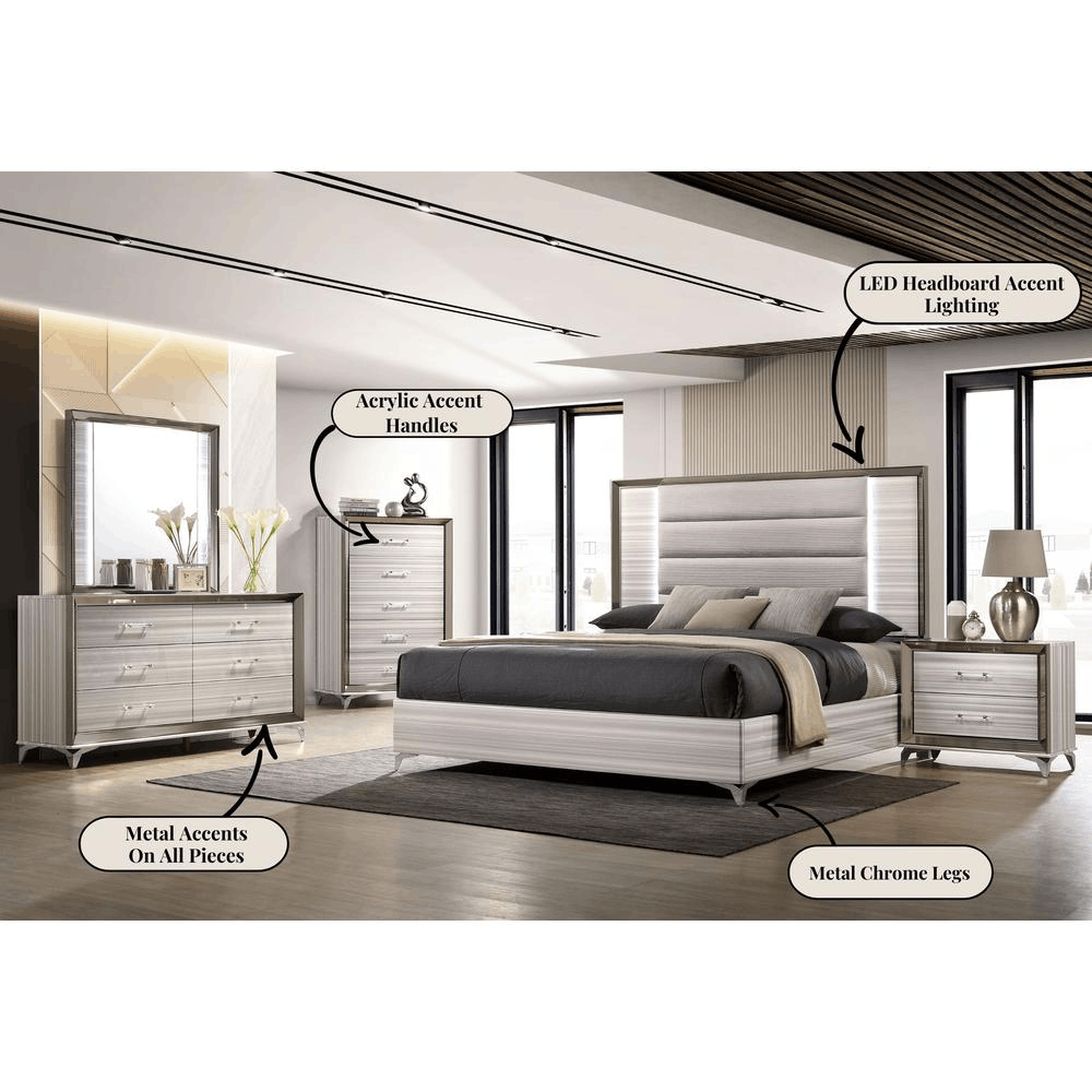 Zambrano White King Bed Group 