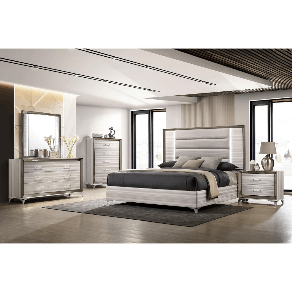 Zambrano White King Bed Group 