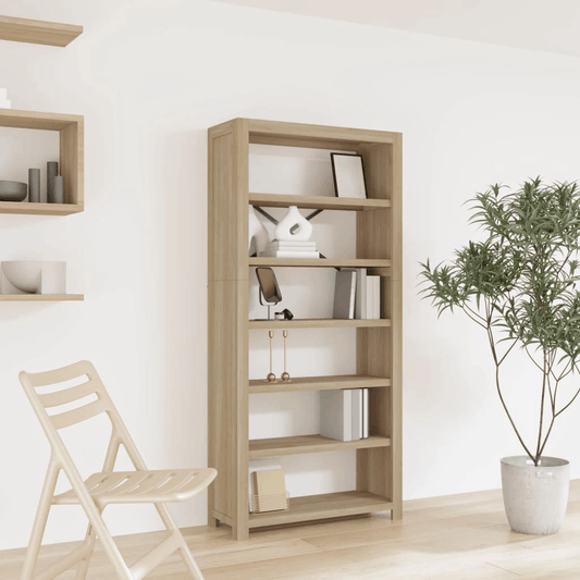 vidaXL 6-Tier Bookcase 31.5"x11.8"x66.9" Solid Wood Acacia 