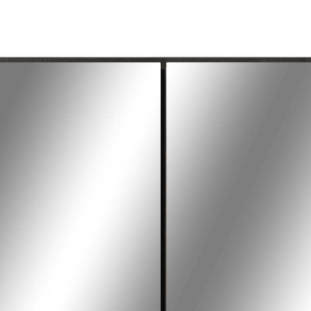 vidaXL LED Bathroom Mirror Cabinet Black 31.5"x5.9"x23.6" MDF 