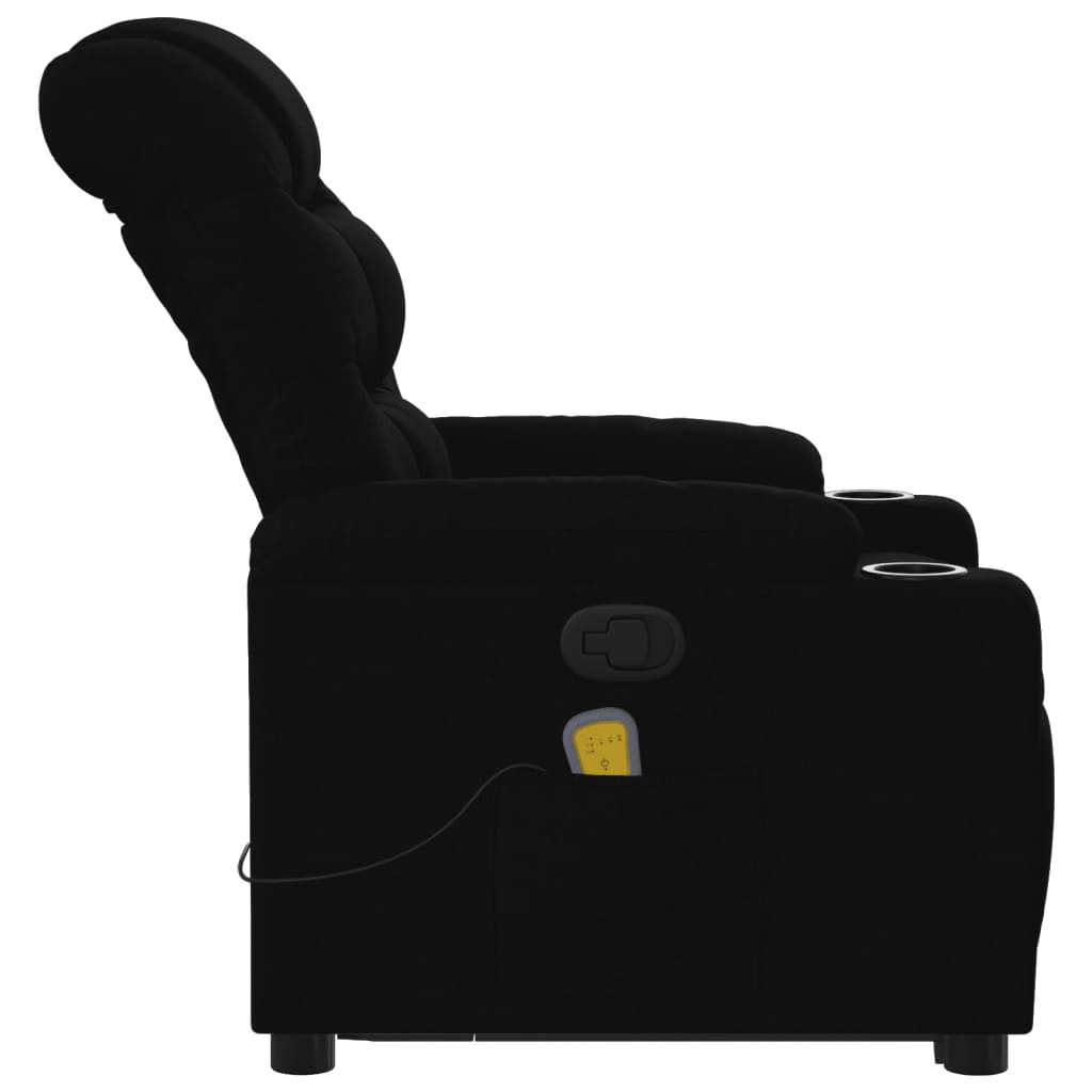vidaXL Stand up Massage Recliner Chair Black Fabric 