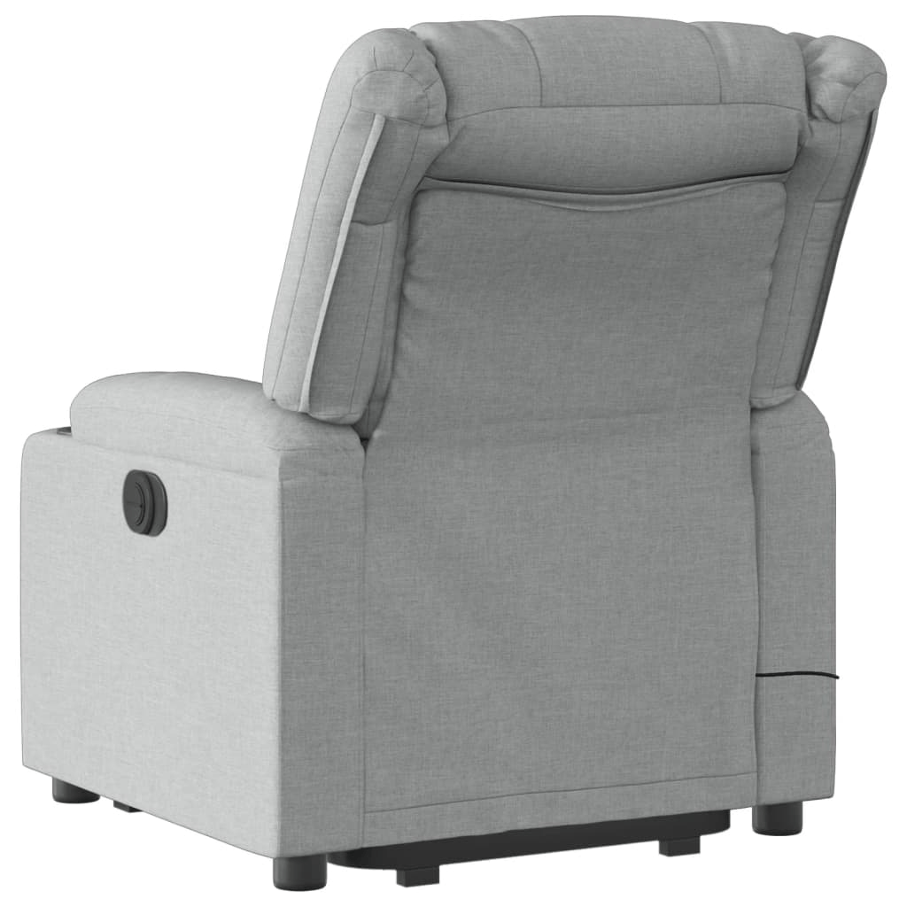 vidaXL Stand up Massage Recliner Chair Light Gray Fabric 